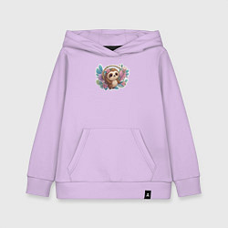 Толстовка детская хлопковая Маленький ленивец, цвет: лаванда