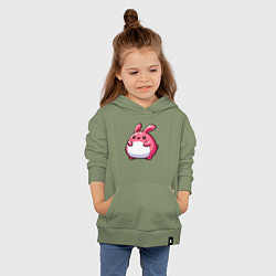Толстовка детская хлопковая Толстый розовый кролик, цвет: авокадо — фото 2
