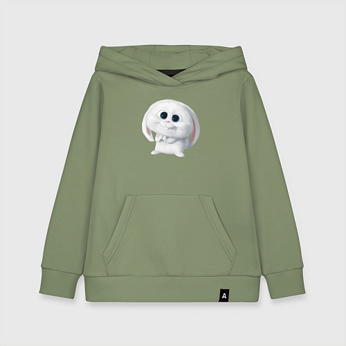 Детская толстовка-худи Кролик Снежок / Авокадо – фото 1