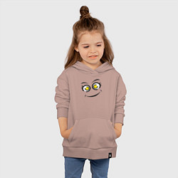 Толстовка детская хлопковая Cute emoji, цвет: пыльно-розовый — фото 2