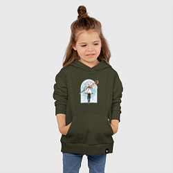 Толстовка детская хлопковая Фрирен с посохом, цвет: хаки — фото 2
