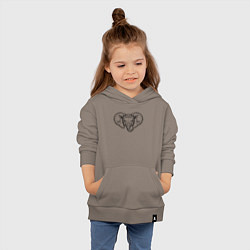 Толстовка детская хлопковая Голова слоненка, цвет: утренний латте — фото 2