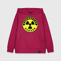 Толстовка детская хлопковая Danger radiation sign, цвет: маджента
