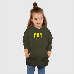 Толстовка детская хлопковая Cat облик, цвет: хаки — фото 2