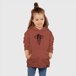 Толстовка детская хлопковая Слон хипстер, цвет: кирпичный — фото 2