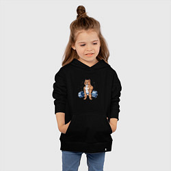 Толстовка детская хлопковая Питбуль в качалке, цвет: черный — фото 2