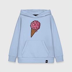 Толстовка детская хлопковая Brain ice cream, цвет: мягкое небо