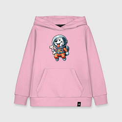 Толстовка детская хлопковая Dalmatian cosmonaut puppy with a bone, цвет: светло-розовый