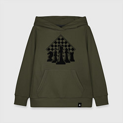 Толстовка детская хлопковая The chessboard, цвет: хаки