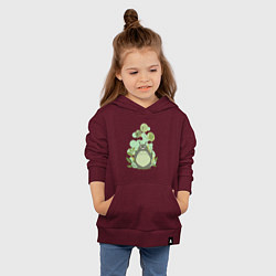 Толстовка детская хлопковая Green Totoro, цвет: меланж-бордовый — фото 2