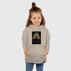 Толстовка детская хлопковая Боевой тигр Муай Тай, цвет: миндальный — фото 2