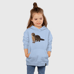 Толстовка детская хлопковая Пушистая выдра, цвет: мягкое небо — фото 2