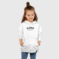 Толстовка детская хлопковая Ilona never alone - motto, цвет: белый — фото 2