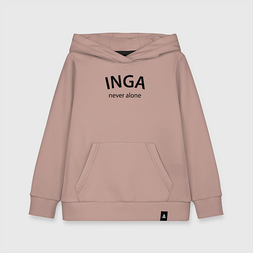 Детская толстовка-худи Inga never alone - motto / Пыльно-розовый – фото 1