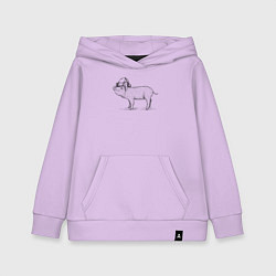 Толстовка детская хлопковая Новогодний минипиг, цвет: лаванда