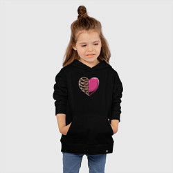 Толстовка детская хлопковая Сердце в груди, цвет: черный — фото 2