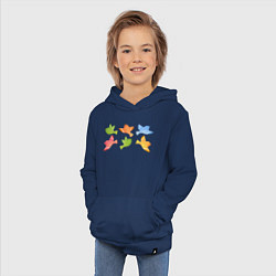 Толстовка детская хлопковая Шесть птичек, цвет: тёмно-синий — фото 2