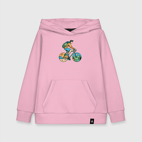 Детская толстовка-худи Nature biker / Светло-розовый – фото 1