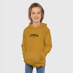 Толстовка детская хлопковая Larisa never alone - motto, цвет: горчичный — фото 2