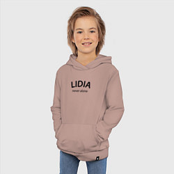 Толстовка детская хлопковая Lidia never alone - motto, цвет: пыльно-розовый — фото 2