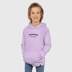 Толстовка детская хлопковая Marianna never alone - motto, цвет: лаванда — фото 2