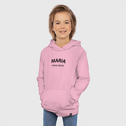 Толстовка детская хлопковая Maria never alone - motto, цвет: светло-розовый — фото 2