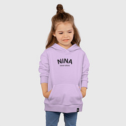 Толстовка детская хлопковая Nina never alone - motto, цвет: лаванда — фото 2