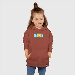 Толстовка детская хлопковая Голубь и мир, цвет: кирпичный — фото 2