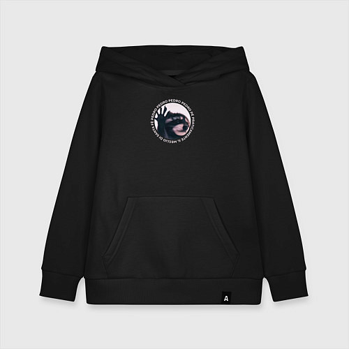 Детская толстовка-худи Енот педро / Черный – фото 1