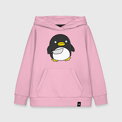 Толстовка детская хлопковая Линукс пингвин, цвет: светло-розовый