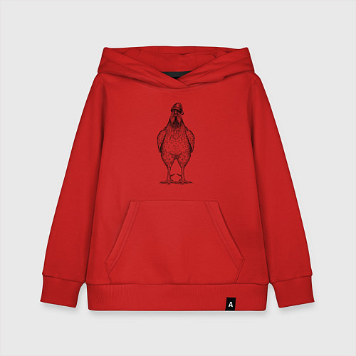 Детская толстовка-худи Праздничный петух / Красный – фото 1