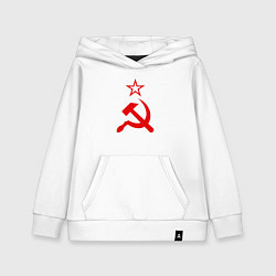 Толстовка детская хлопковая Серп, молот и звезда, цвет: белый