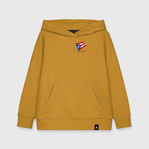 Детская толстовка-худи Im Cuban - motto / Горчичный – фото 1