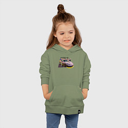 Толстовка детская хлопковая Спортивный автомобиль Порше, цвет: авокадо — фото 2