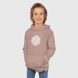Толстовка детская хлопковая Белый кельтский готичный узор, цвет: пыльно-розовый — фото 2