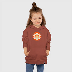 Толстовка детская хлопковая Мандала оранжевый цветок, цвет: кирпичный — фото 2