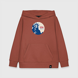 Толстовка детская хлопковая Liberty USA, цвет: кирпичный
