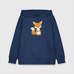 Толстовка детская хлопковая Недовольный лисёнок, цвет: тёмно-синий