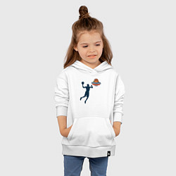 Толстовка детская хлопковая Игрок в баскетбол basketball, цвет: белый — фото 2