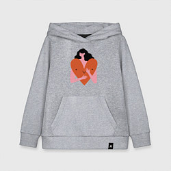 Толстовка детская хлопковая Heart girl, цвет: меланж