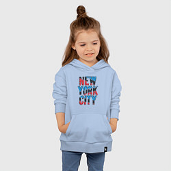 Толстовка детская хлопковая Америка Нью-Йорк, цвет: мягкое небо — фото 2