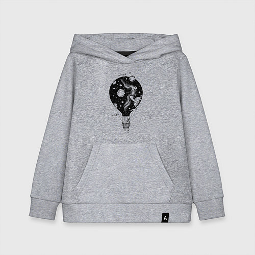 Детская толстовка-худи Космический воздушный шар / Меланж – фото 1