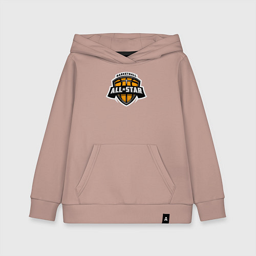 Детская толстовка-худи All-star basket / Пыльно-розовый – фото 1