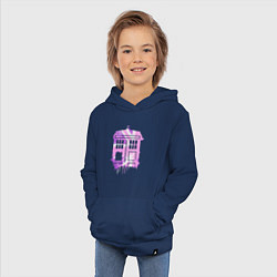 Толстовка детская хлопковая Pink tardis, цвет: тёмно-синий — фото 2