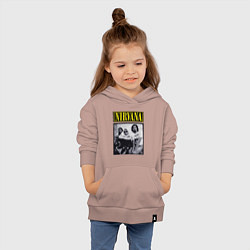Толстовка детская хлопковая Нирвана группа, цвет: пыльно-розовый — фото 2