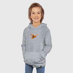 Толстовка детская хлопковая Летящий орел и пейзаж, цвет: меланж — фото 2