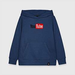 Толстовка детская хлопковая You tube logo, цвет: тёмно-синий