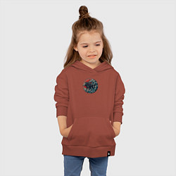 Толстовка детская хлопковая Оками волк призрак в облаках, цвет: кирпичный — фото 2