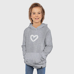 Толстовка детская хлопковая Белое сердце, цвет: меланж — фото 2