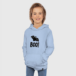 Толстовка детская хлопковая Черная летучая мышь: хэллоуин, цвет: мягкое небо — фото 2